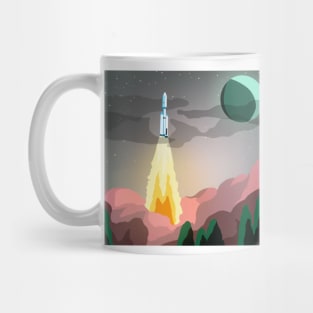 Rocket Taking Off Mug